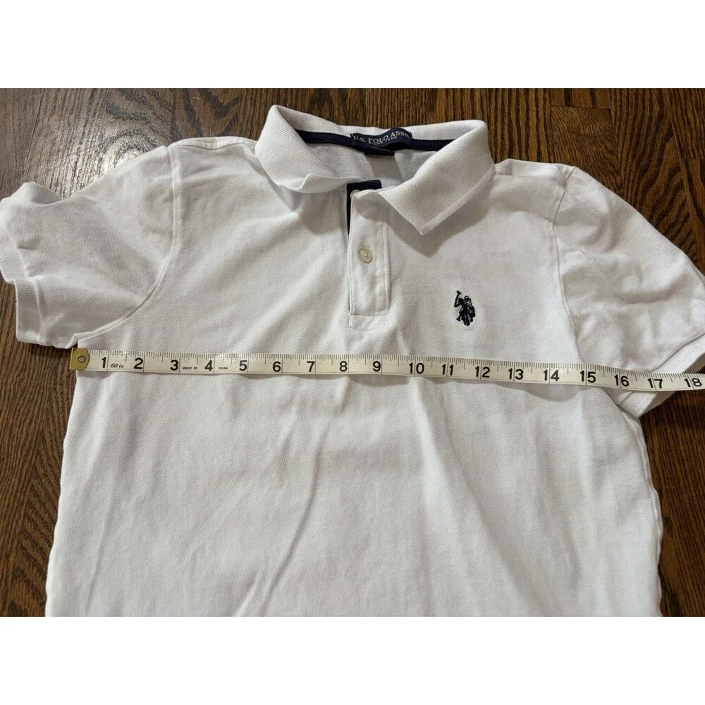 US Polo Assn Kids Boys Cotton White‎ Short Sleeve Pique Polo Shirt Size XL 14-16